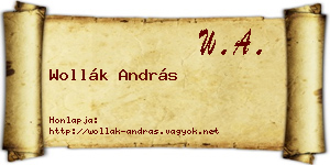 Wollák András névjegykártya